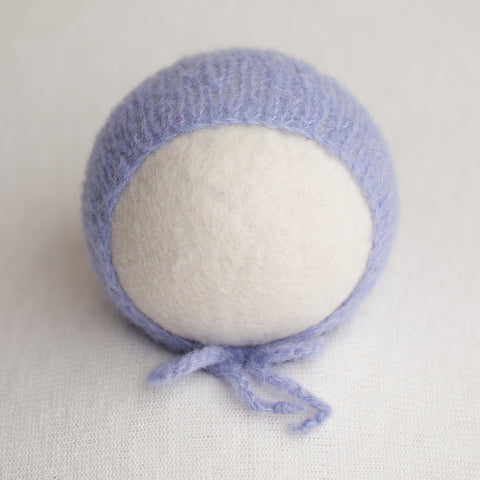 Newborn Alpaca Plain Knit Bonnet: Light Lavender