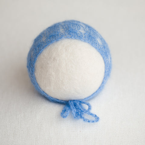Newborn Kid Silk Bonnet - Azure