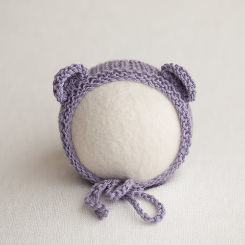 Newborn Knitted Bonnet - Lavender 7163