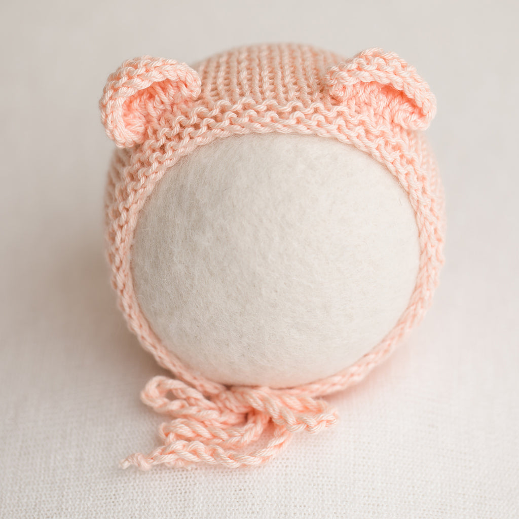 Newborn Knitted Bonnet - Apricot (7130)
