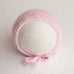 Newborn Knitted Bonnet - Pale Pink (7132)