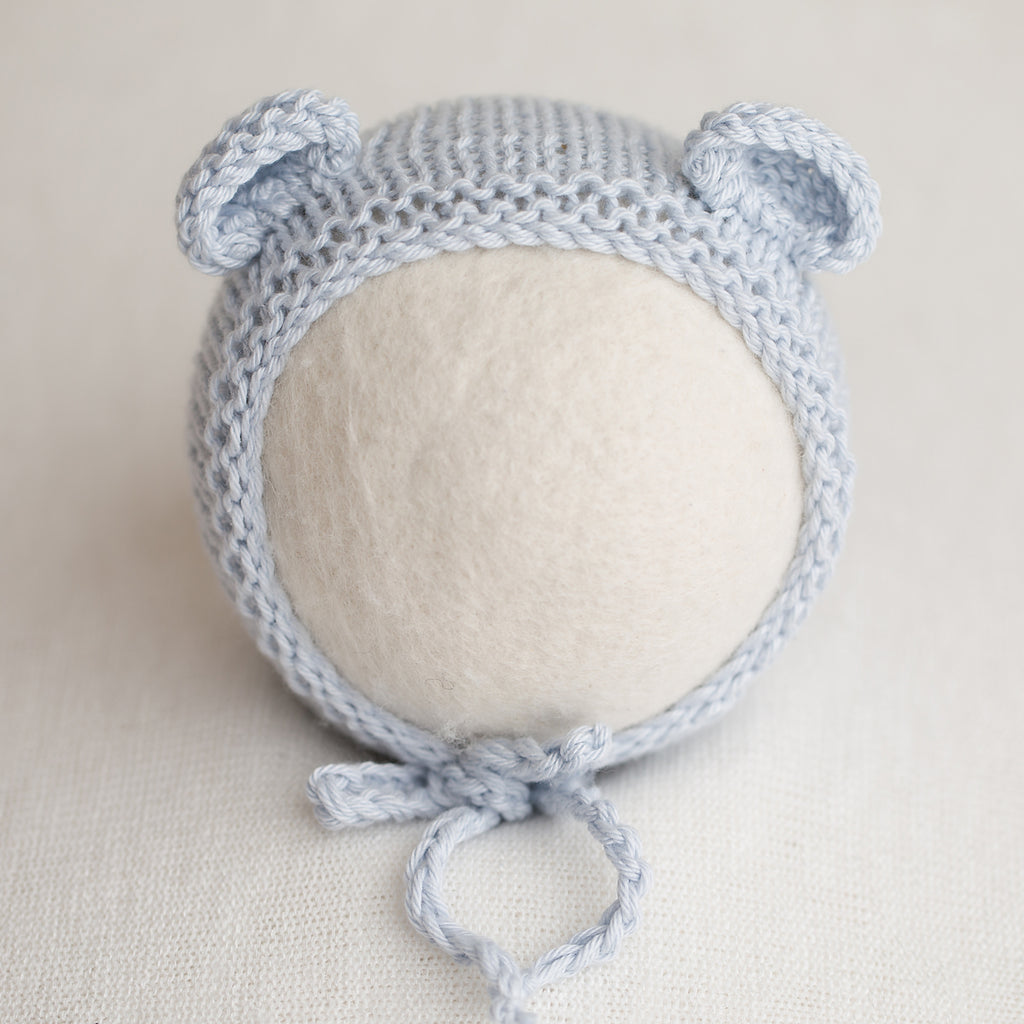 Newborn Knitted Bonnet - Silver (7149)