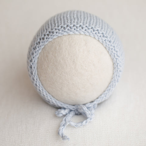 Newborn Knitted Bonnet - Silver (7149)