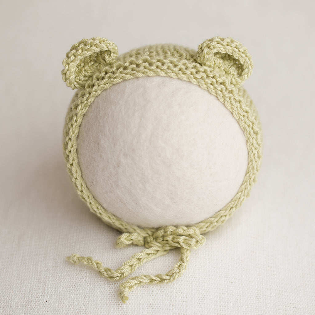 Newborn Knitted Bonnet - Celery (7150)