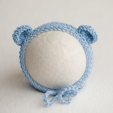 Newborn Knitted Bonnet - Powder Blue (7162)