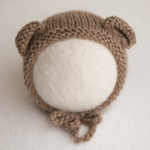 Newborn Knitted Bonnet - Beige Mix 0619