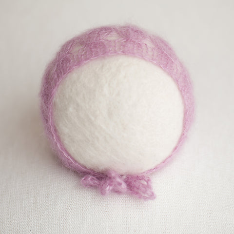 Newborn Kid Silk Bonnet - Medium Pink