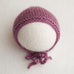 Newborn Knitted Bonnet - Grape 287