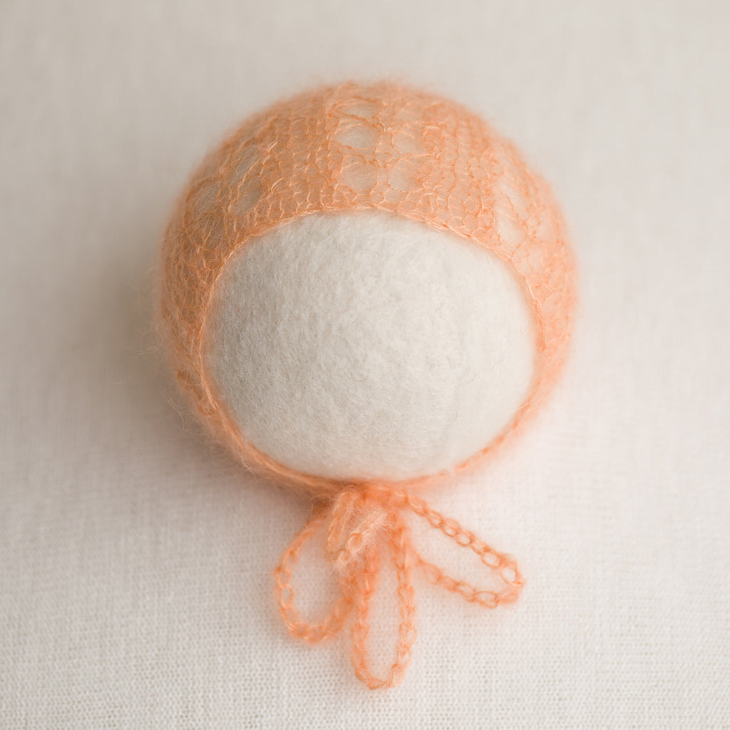 Newborn Kid Silk Bonnet - Apricot