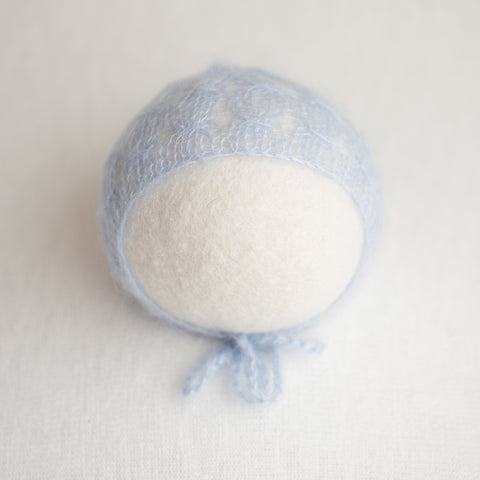 Newborn Kid Silk Bonnet - Light Steel Blue