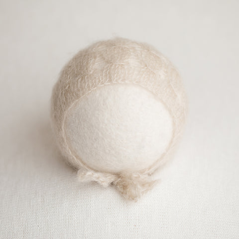 Newborn Kid Silk Bonnet - Stone