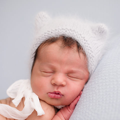 Newborn Angora Kitten Bonnet - Newborn Size