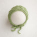 Newborn Knitted Bonnet - Leaf Green