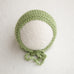 Newborn Knitted Bonnet - Leaf Green