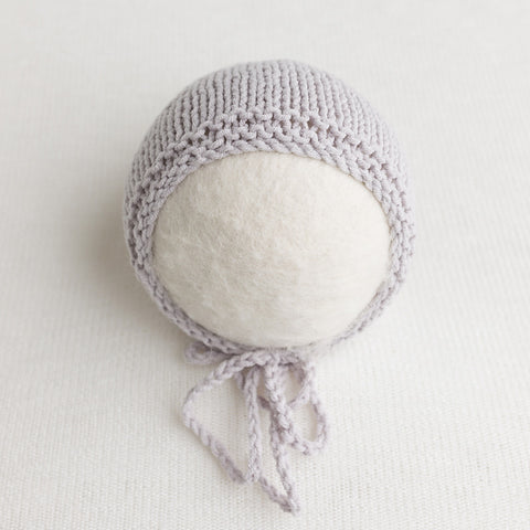 Newborn Plain Knit Bonnet: Sky Bar 0837