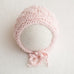 Newborn Knitted Bonnet - Pastel Pink 002