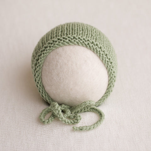 Newborn Knitted Bonnet - Pistachio 26