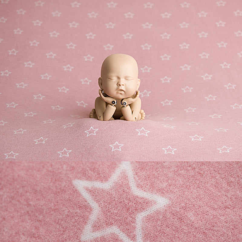 Newborn Fabric Backdrop and Wrap -  Stars - Pink