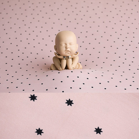 Newborn Fabric Backdrop -  Small Stars - Pink