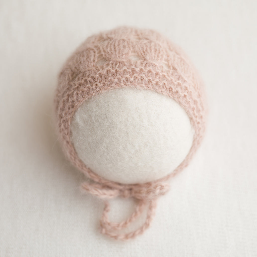 Newborn Knitted Bonnet - Soft Satin