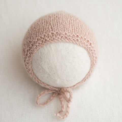Newborn Knitted Bonnet - Soft Satin