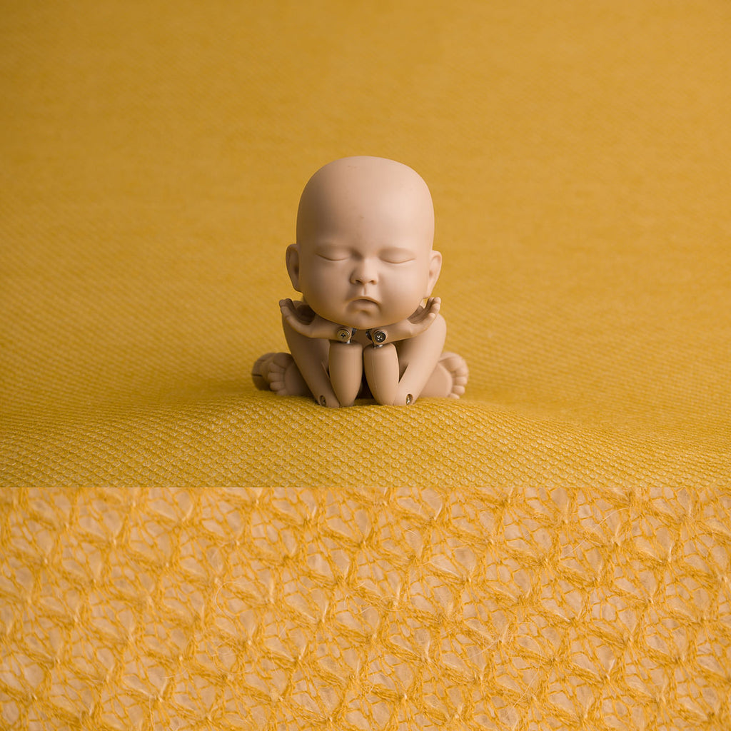 Newborn Fabric Backdrop - Teddy - Mustard