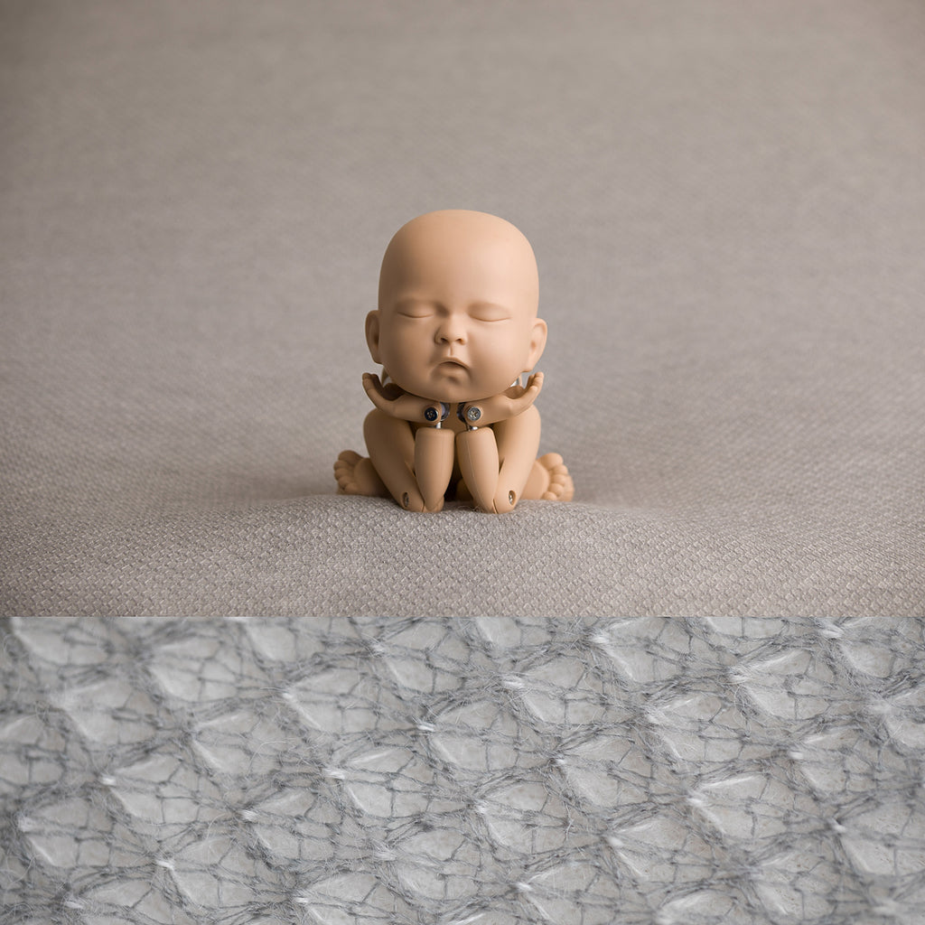 Newborn Fabric Backdrop - Teddy - Grey